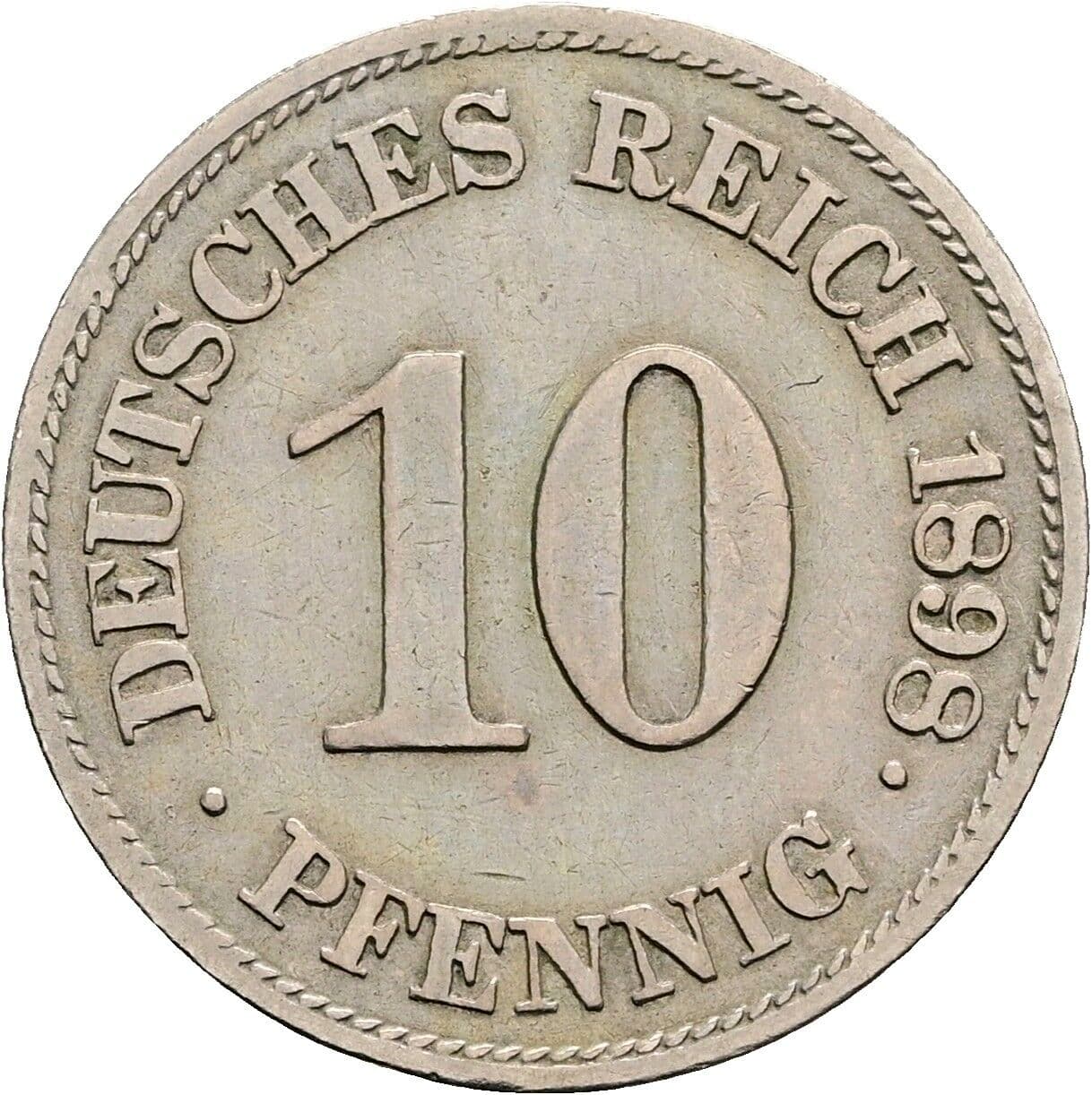 10 Pfennig 1898 E – Vorderseite