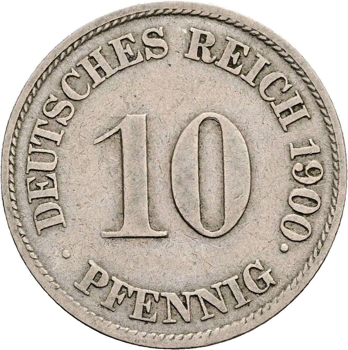 10 Pfennig 1900 J – Vorderseite