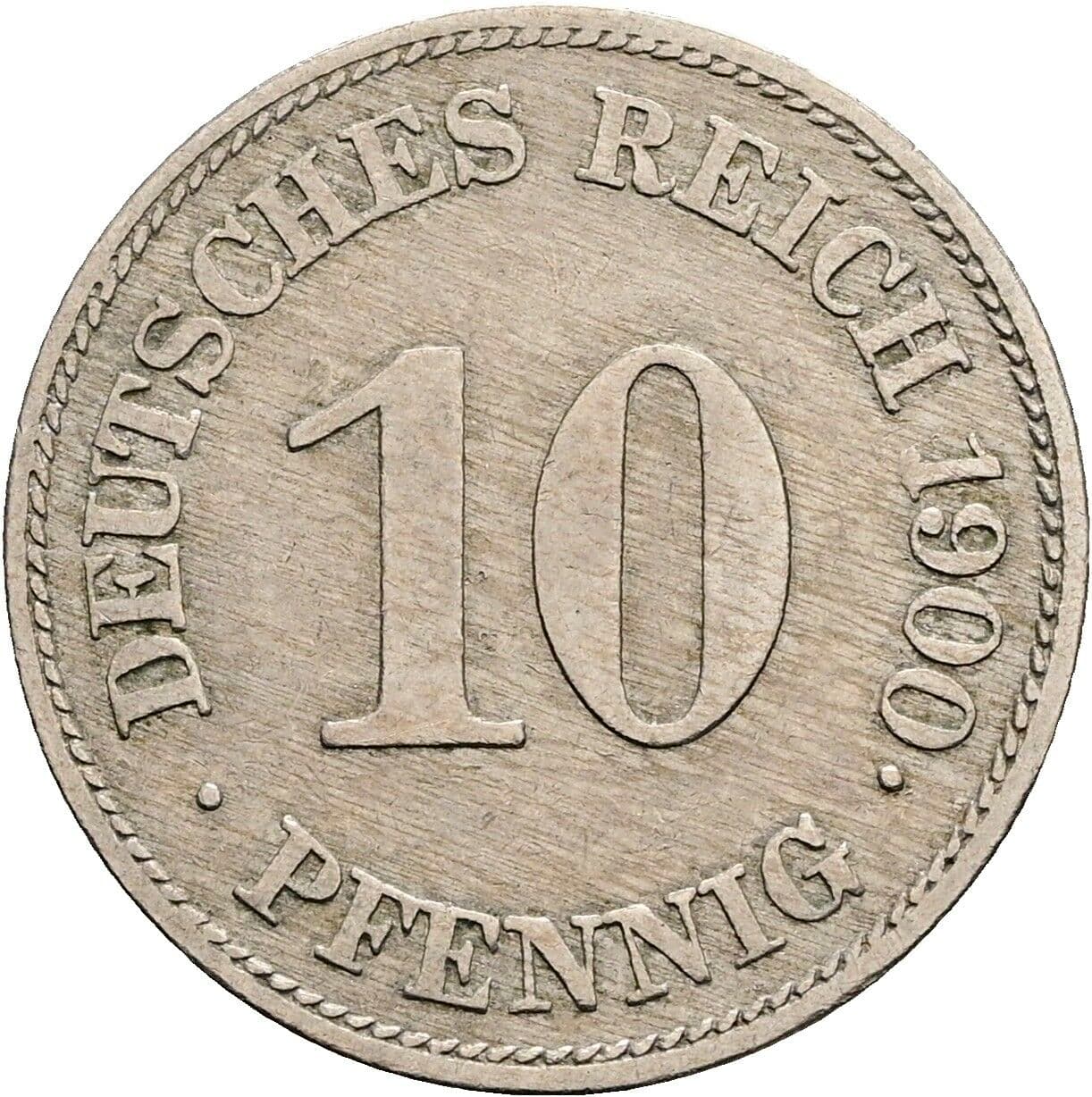 10 Pfennig 1900 E – Vorderseite