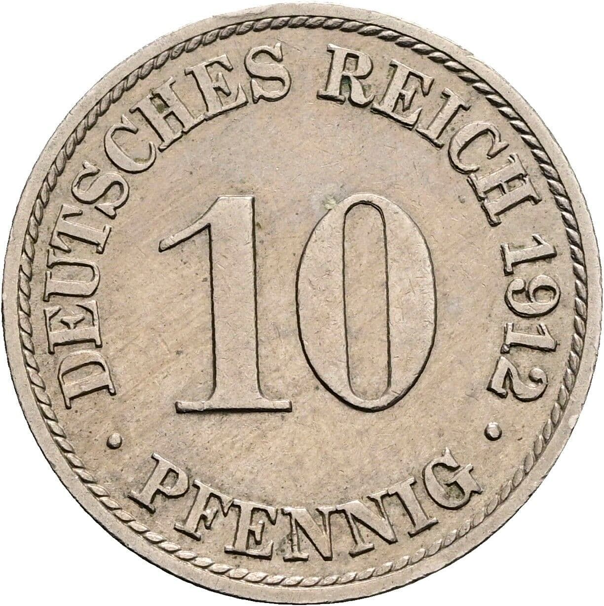 10 Pfennig 1912 A – Vorderseite