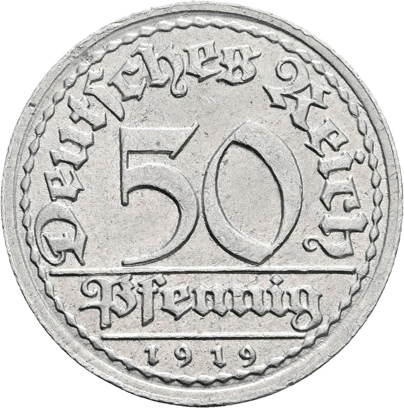 50 Pfennig 1919 D – Vorderseite