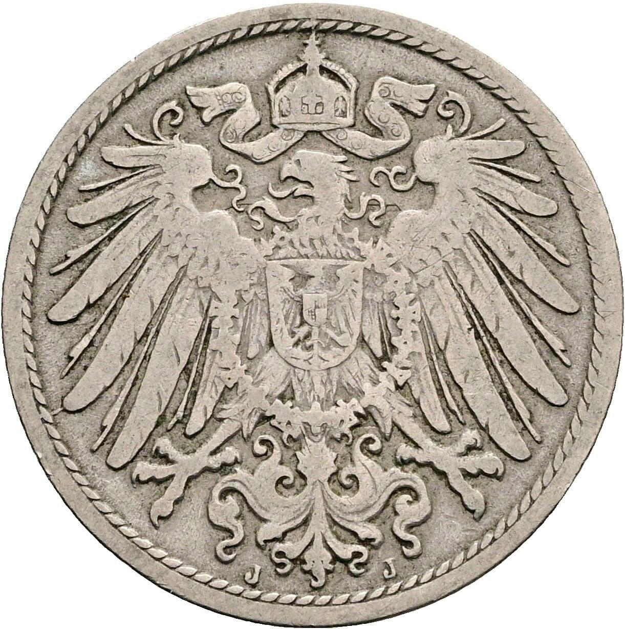 10 Pfennig 1900 J – Rückseite