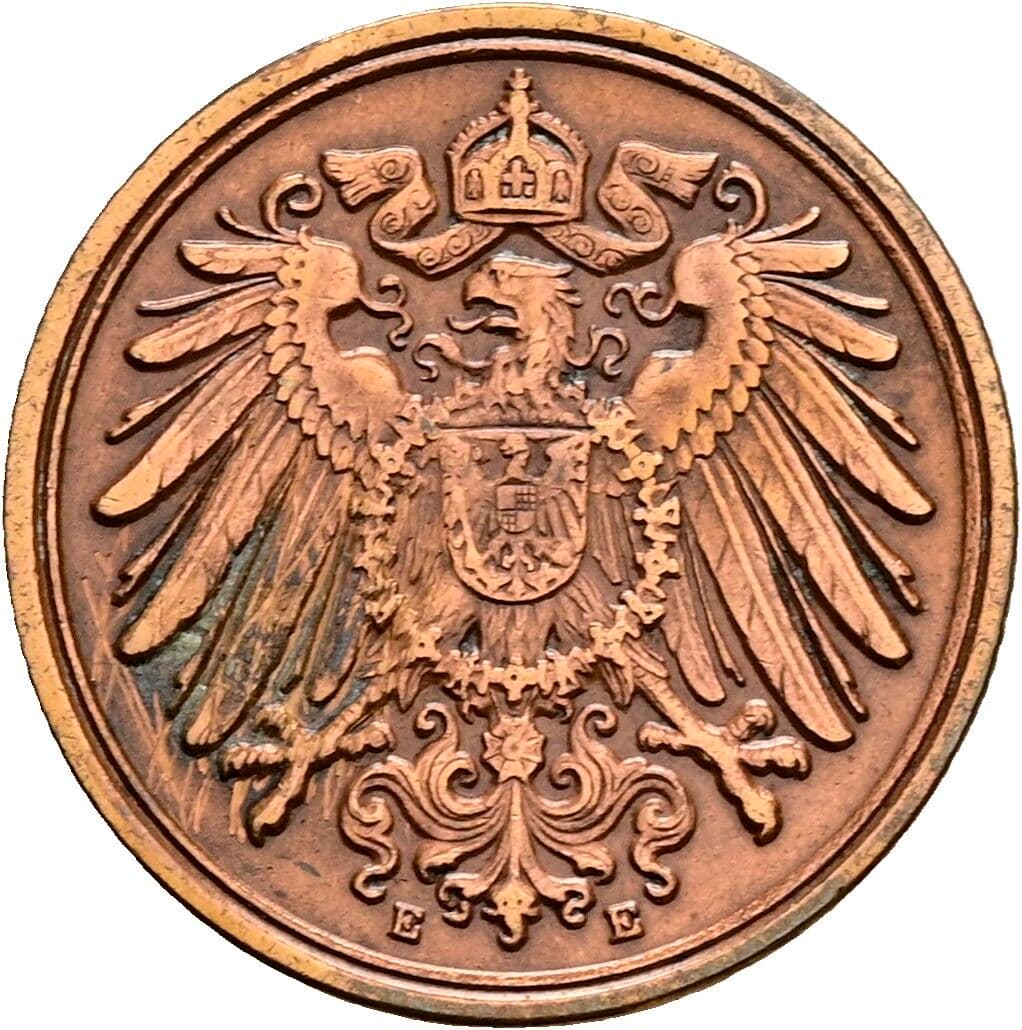 1 Pfennig 1896 E – Rückseite