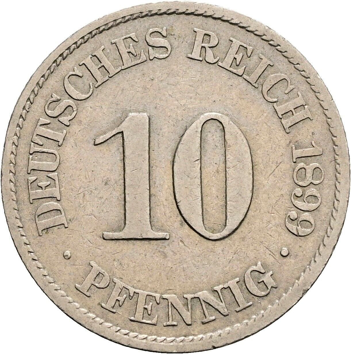 10 Pfennig 1899 A – Vorderseite