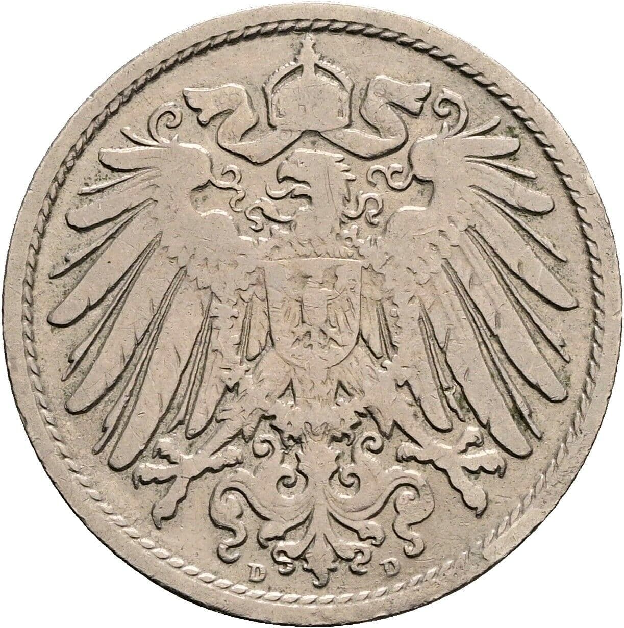 10 Pfennig 1901 D – Rückseite