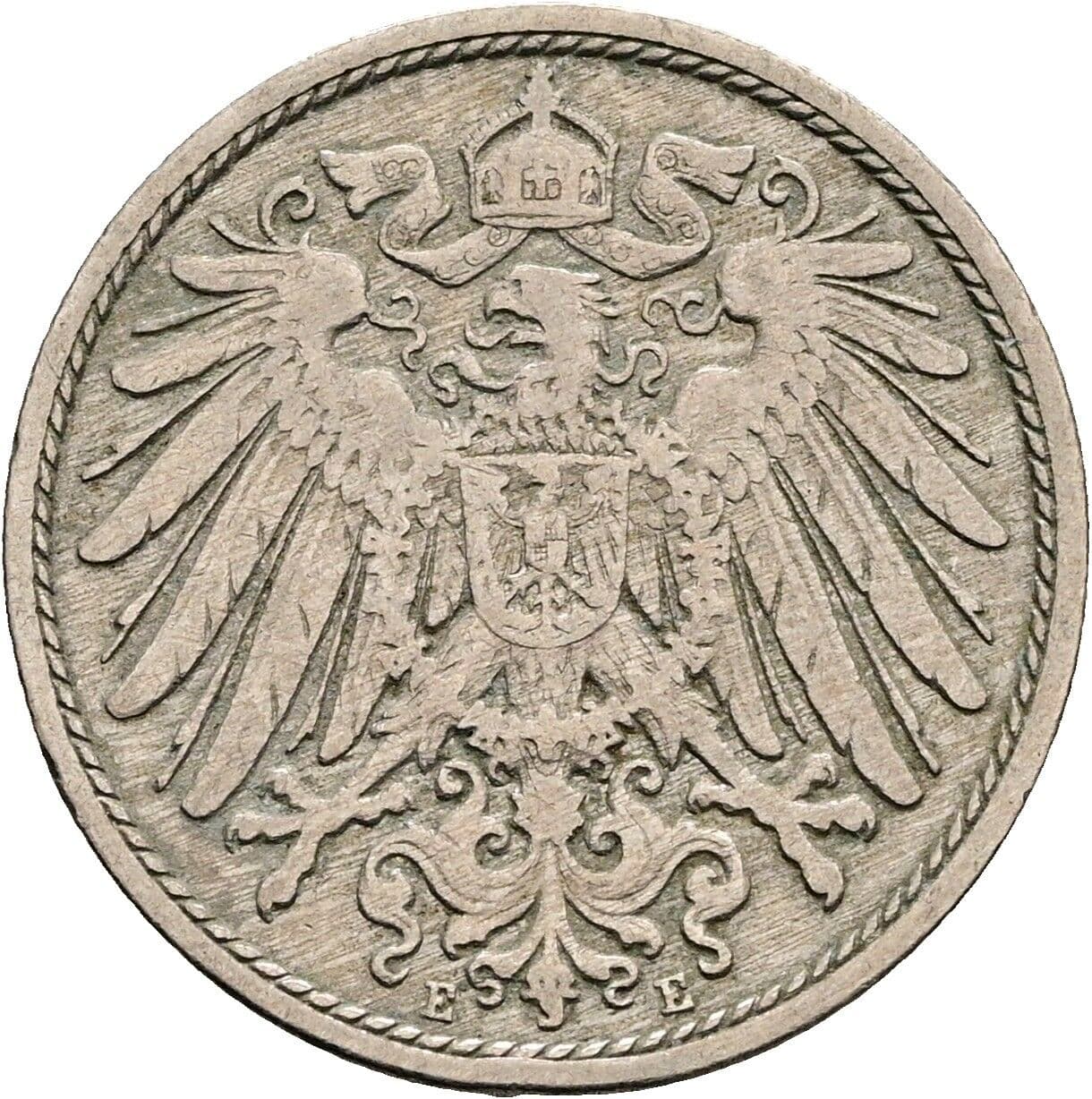 10 Pfennig 1900 E – Rückseite