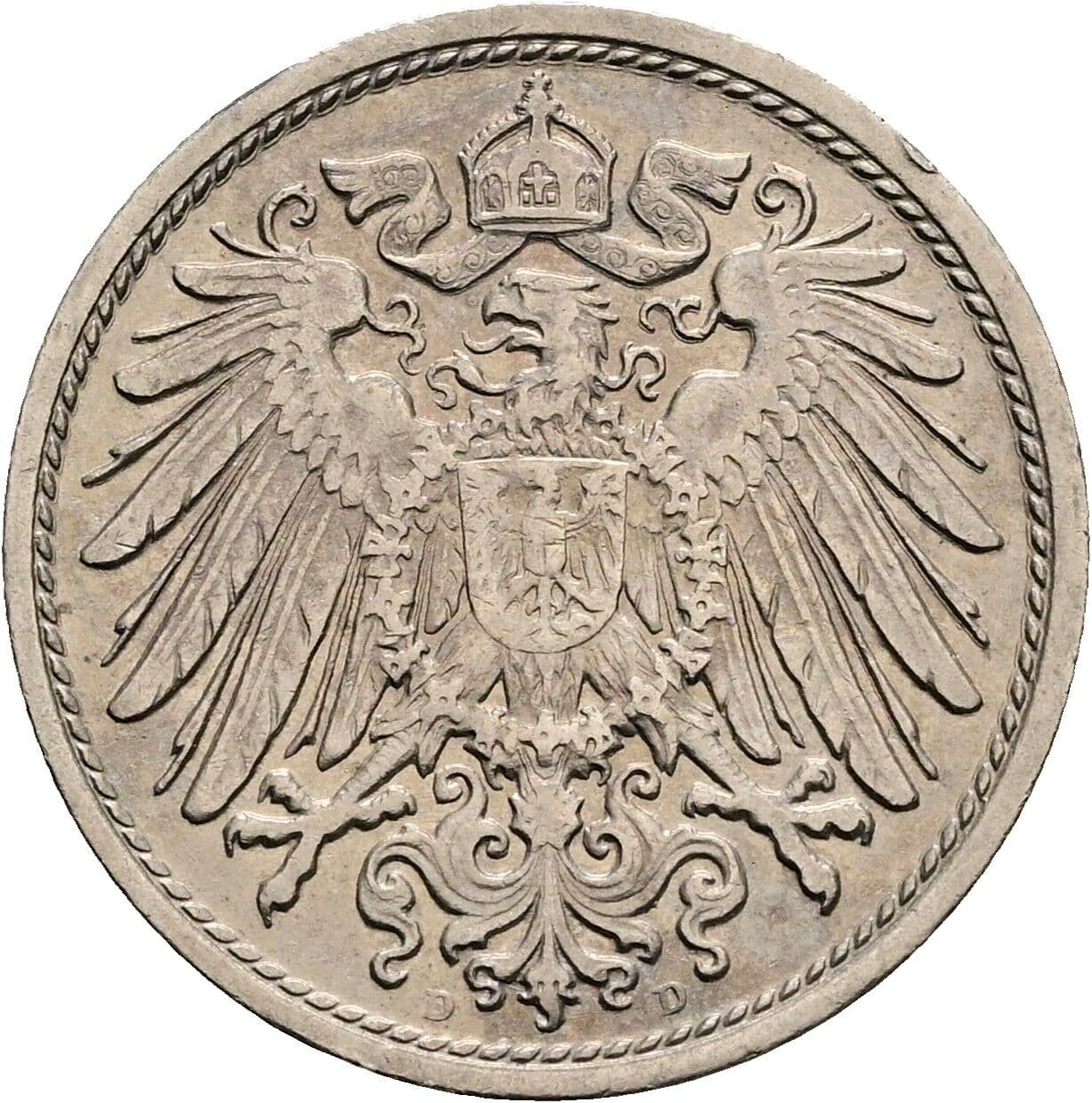 10 Pfennig 1911 D – Rückseite