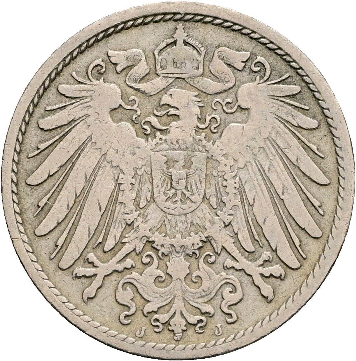 10 Pfennig 1901 J – Rückseite