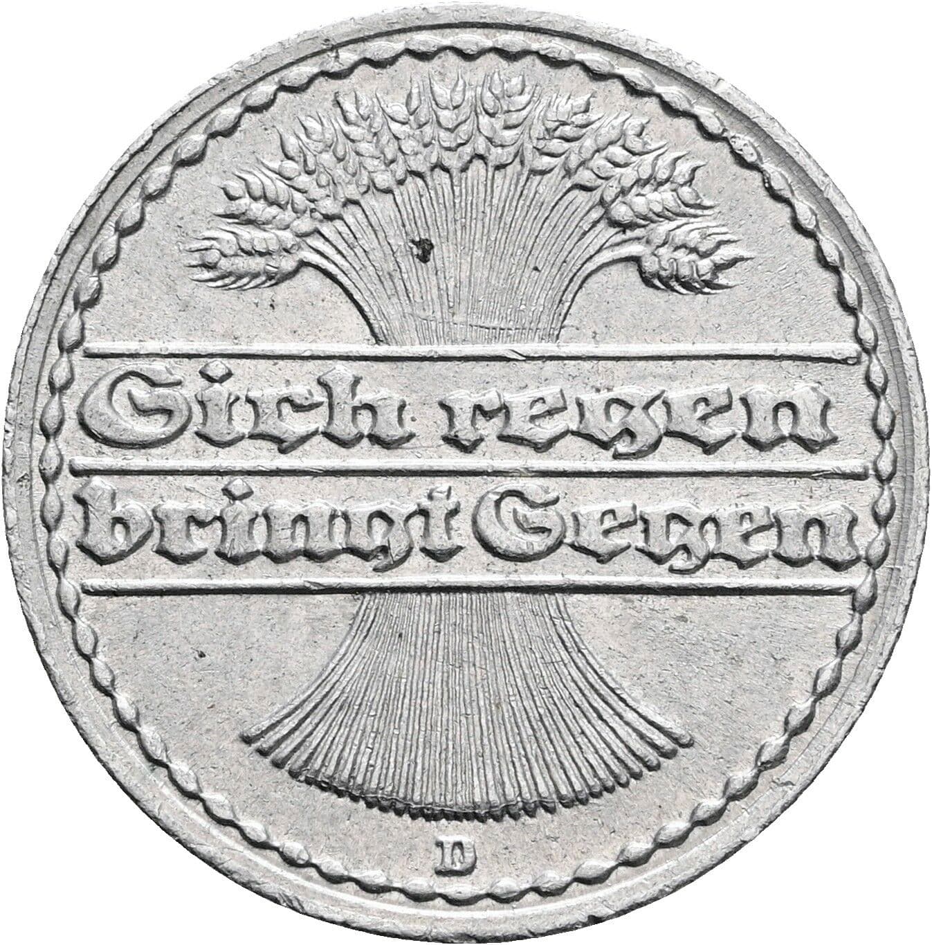 50 Pfennig 1919 D – Rückseite