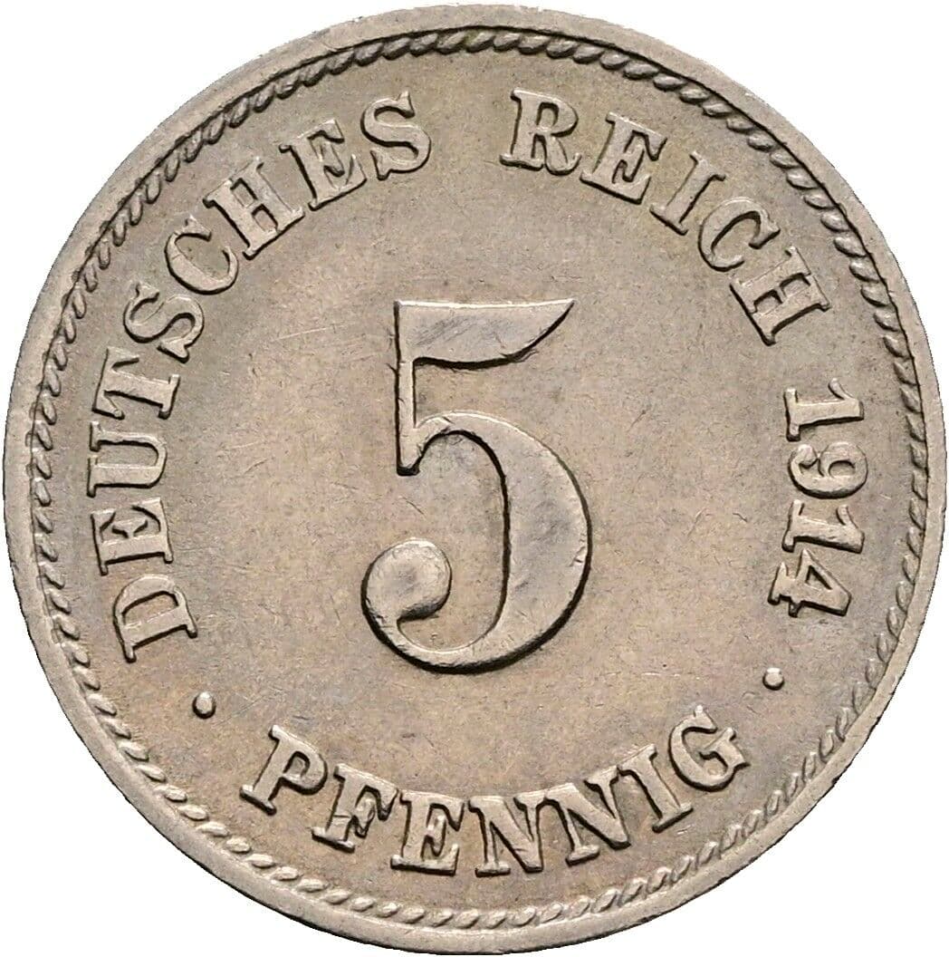 5 Pfennig 1914 F – Vorderseite
