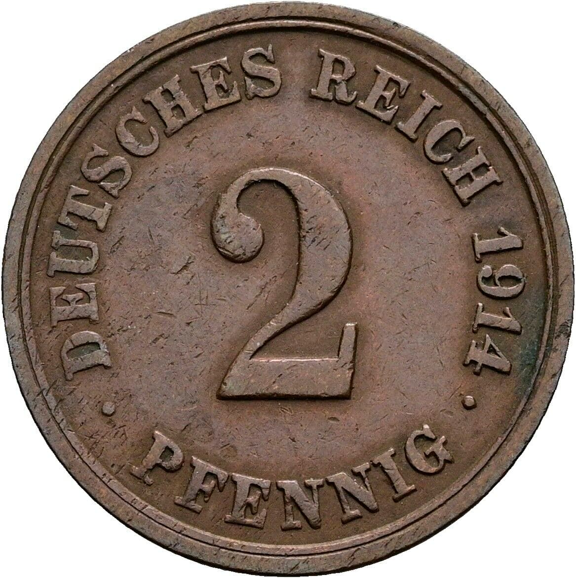 2 Pfennig 1914 F – Vorderseite