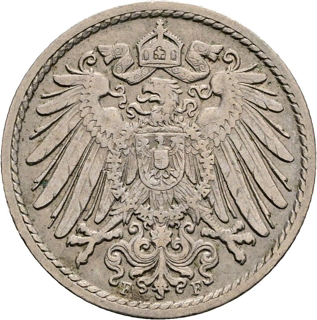 5 Pfennig 1899 F – Rückseite
