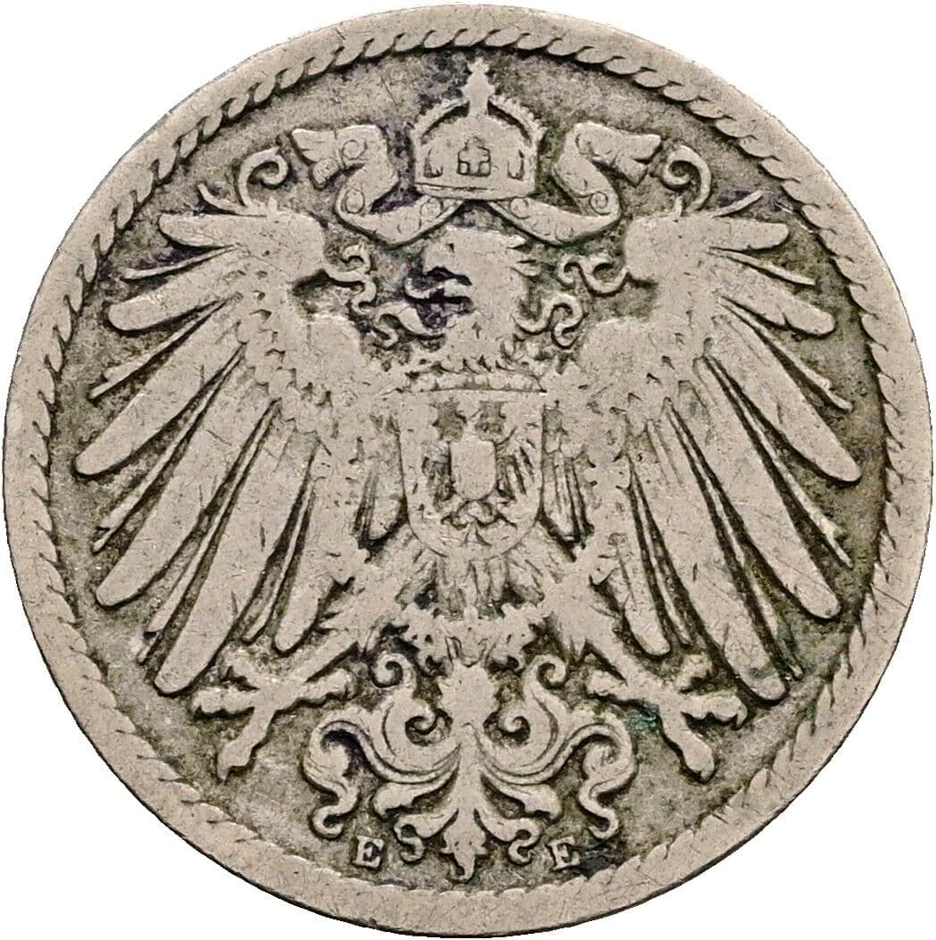 5 Pfennig 1892 E – Rückseite
