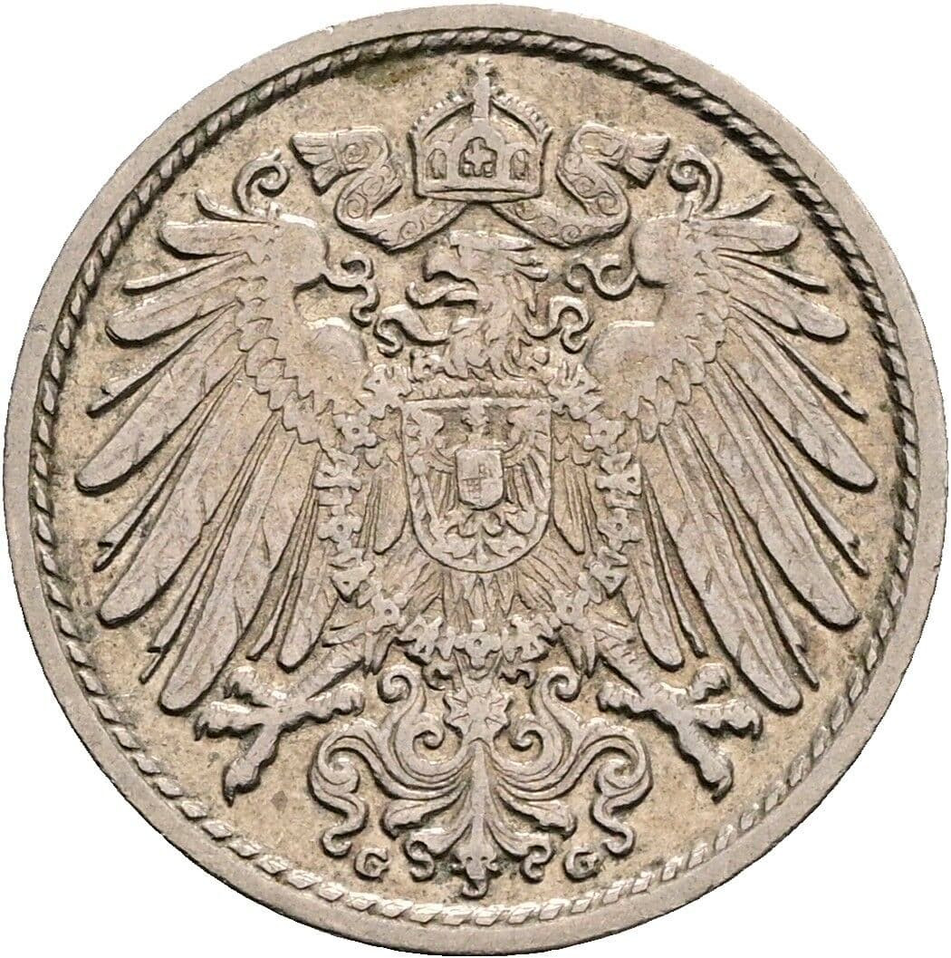5 Pfennig 1910 G – Rückseite