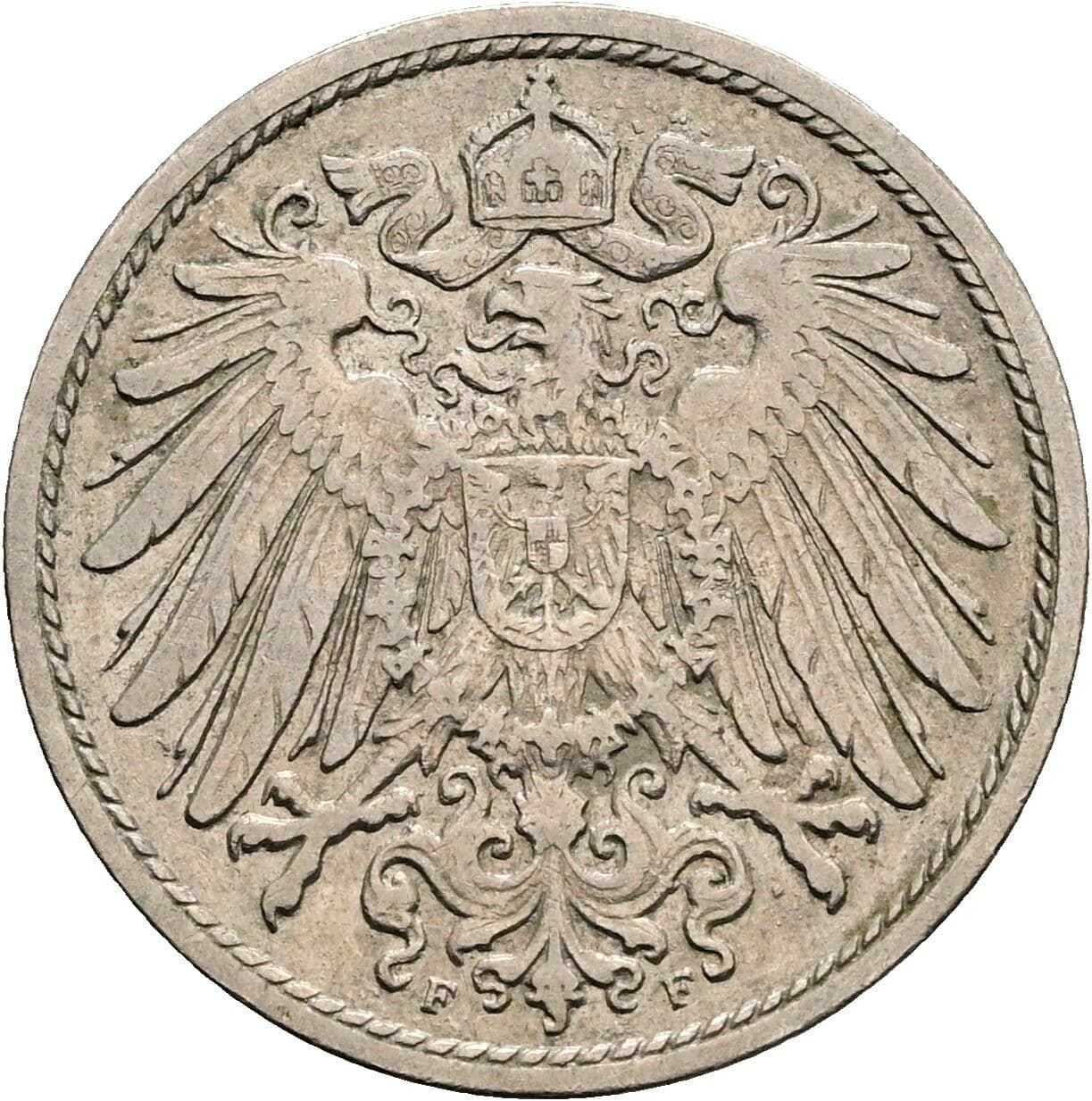 10 Pfennig 1908 F – Rückseite