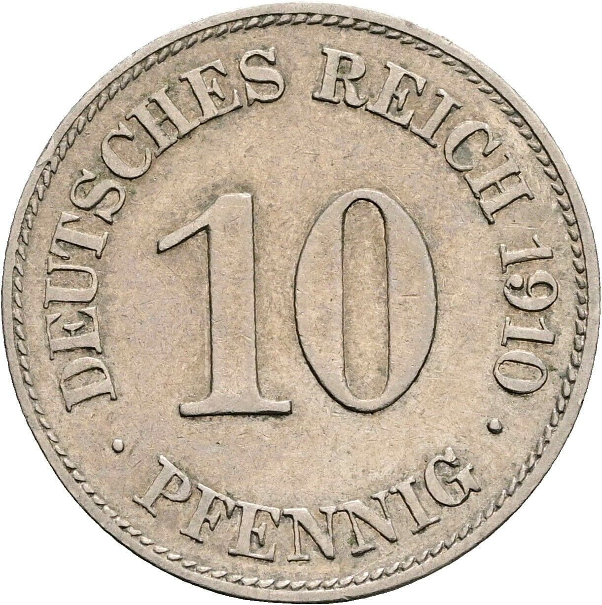 10 Pfennig 1910 E – Vorderseite