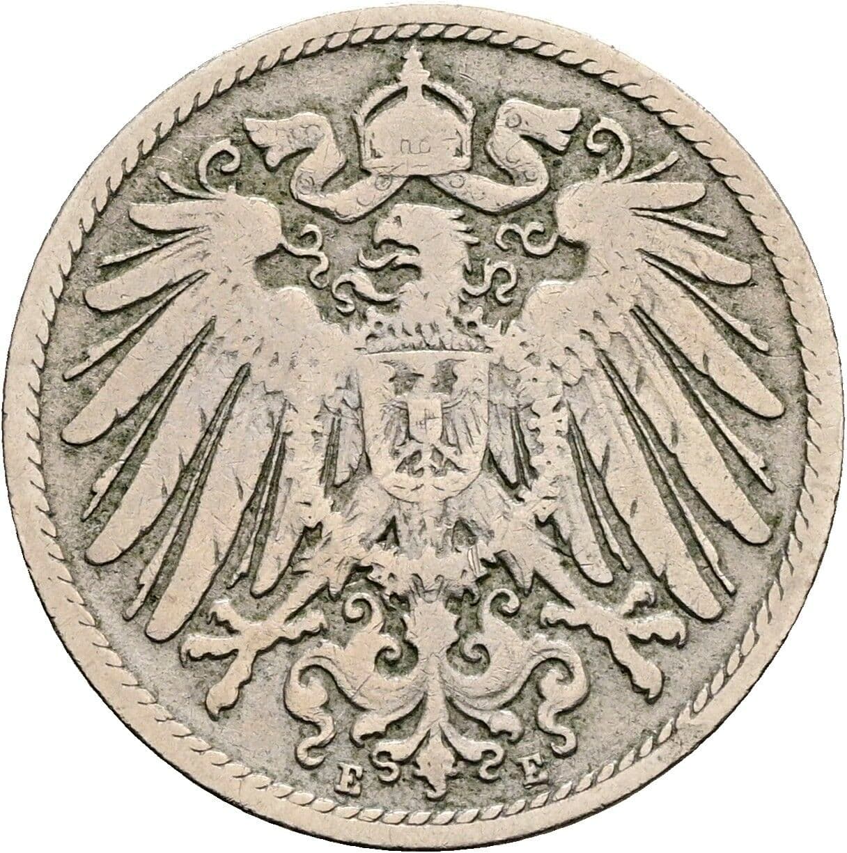 10 Pfennig 1891 E – Rückseite