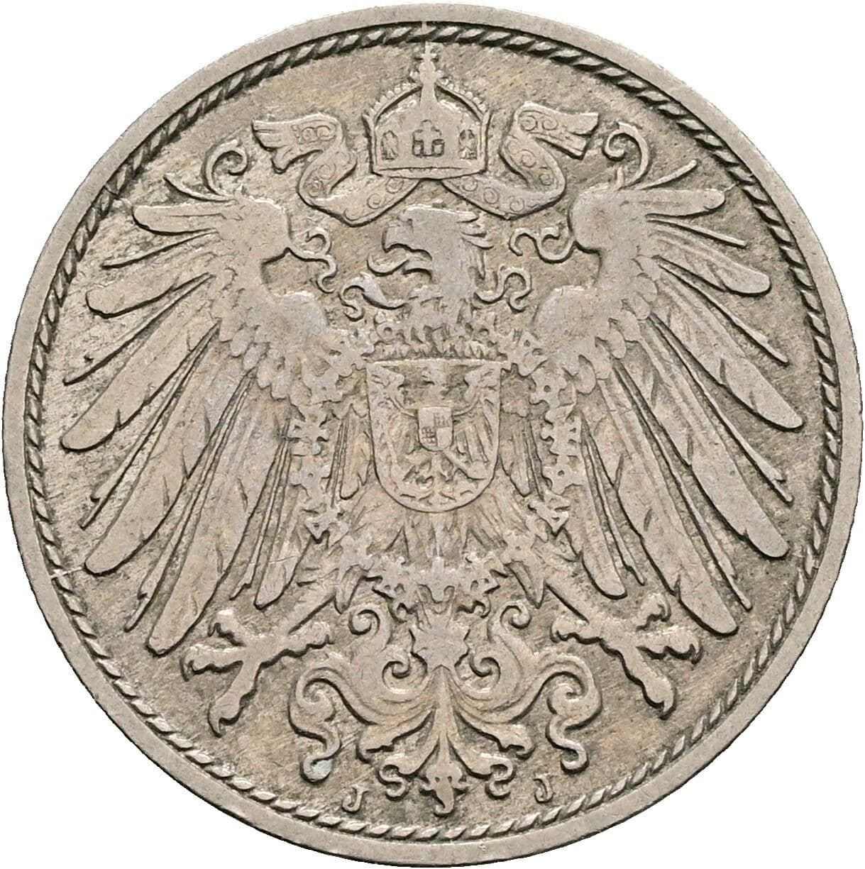 10 Pfennig 1909 J – Rückseite