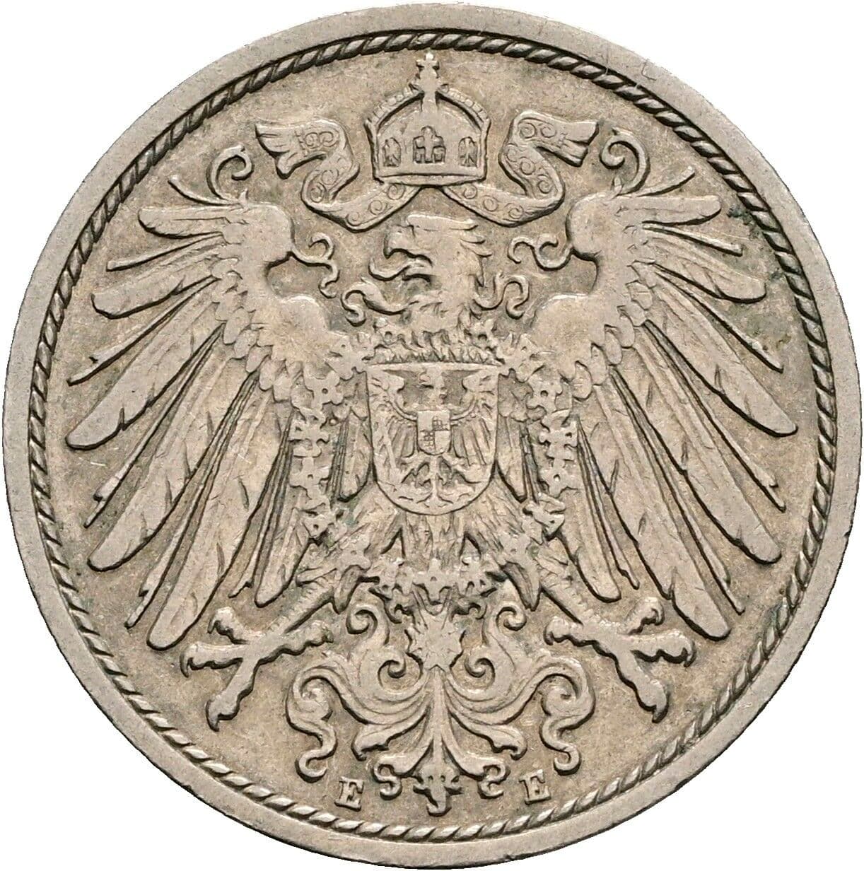 10 Pfennig 1910 E – Rückseite