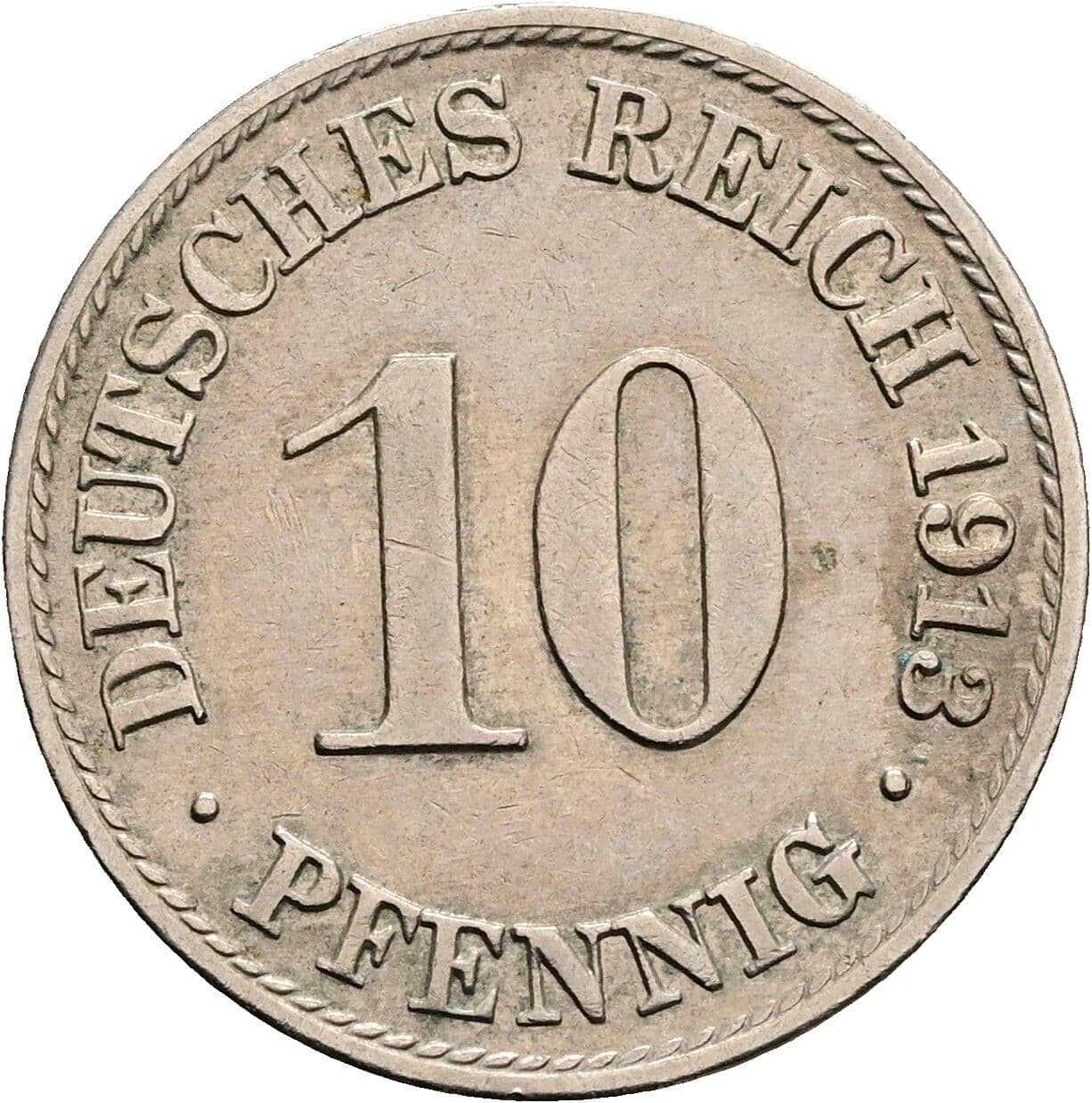 10 Pfennig 1913 A – Vorderseite