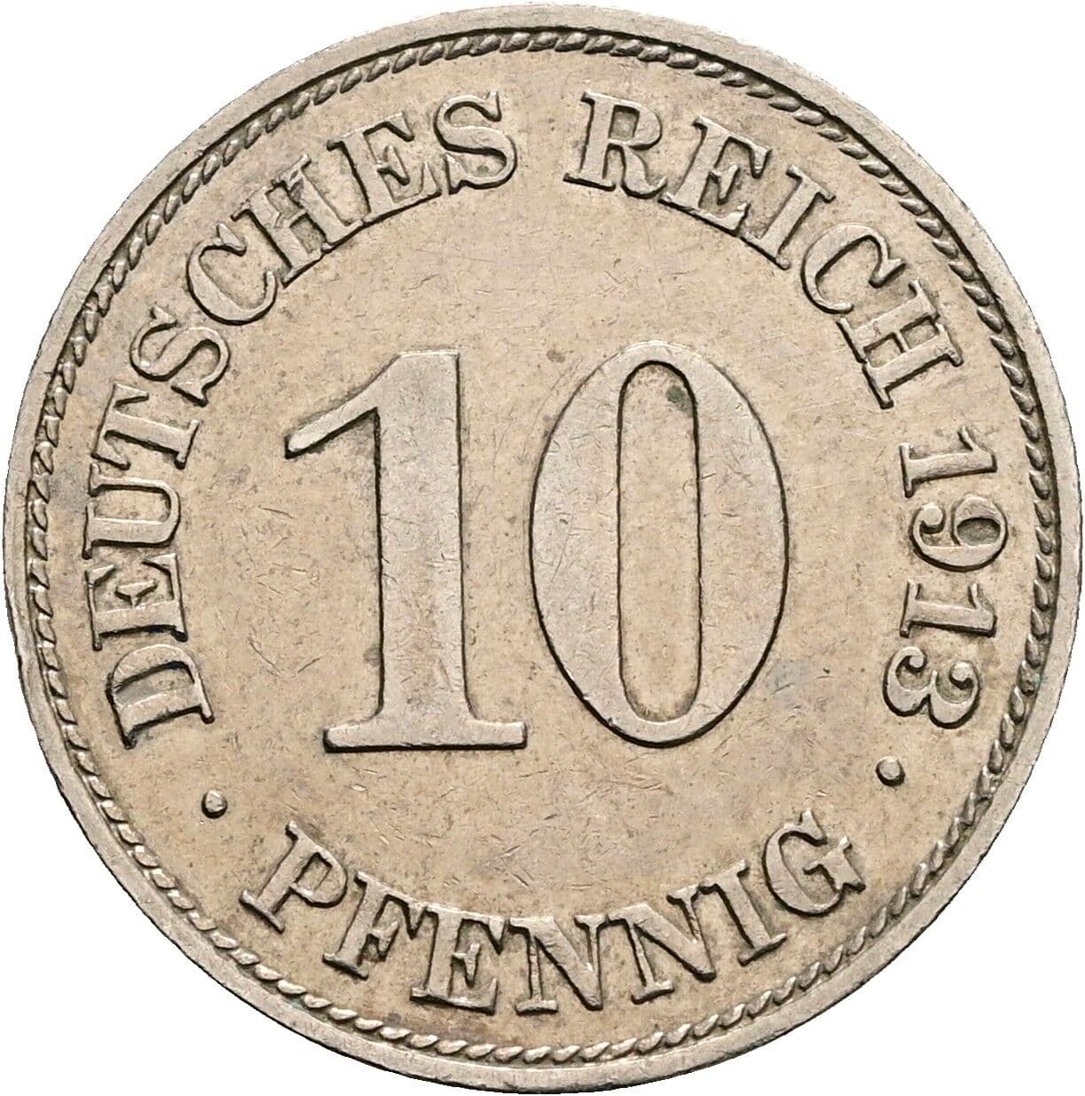 10 Pfennig 1913 E – Vorderseite