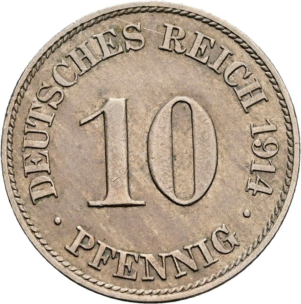 10 Pfennig 1914 J – Vorderseite