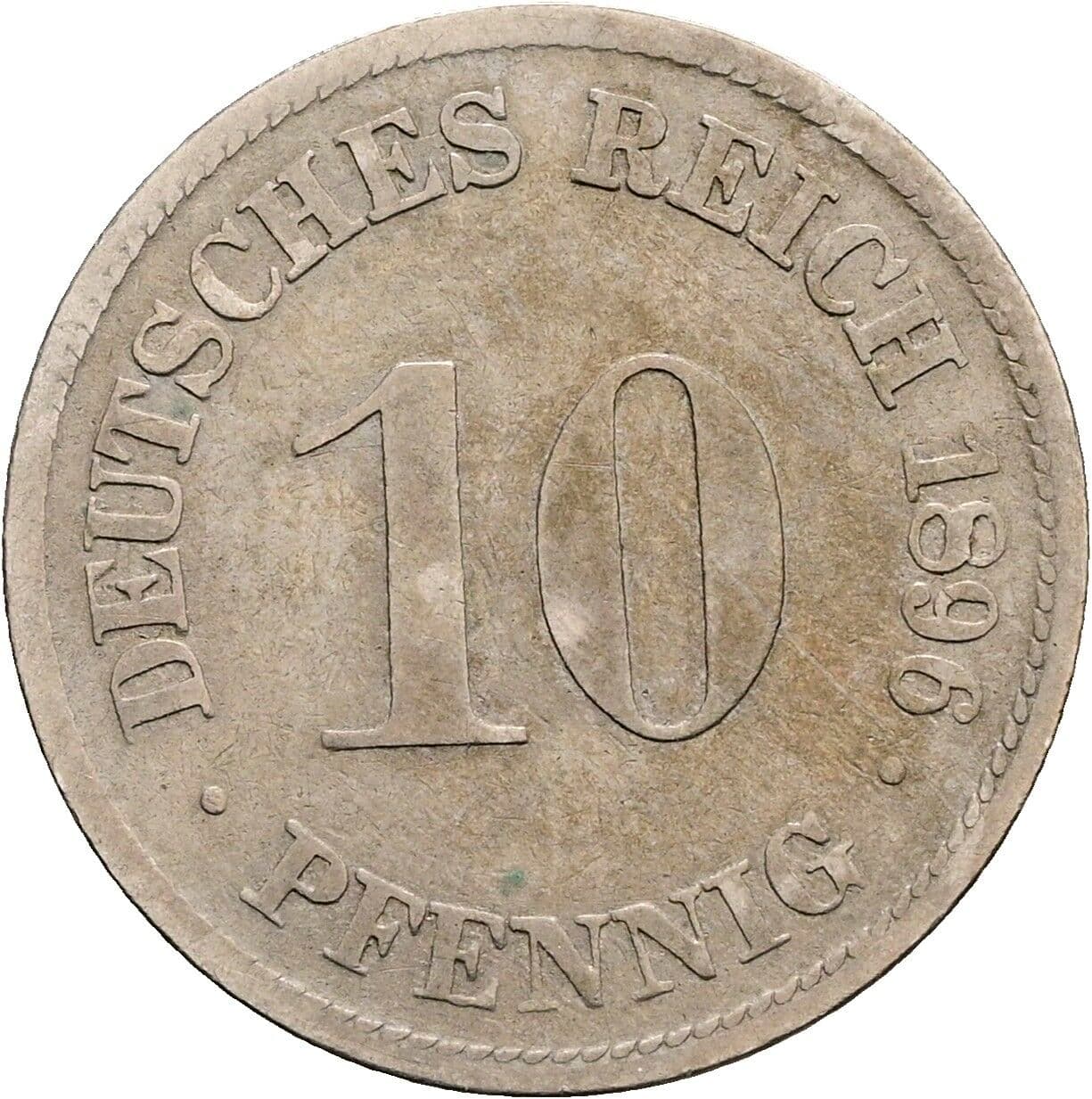 10 Pfennig 1896 D – Vorderseite