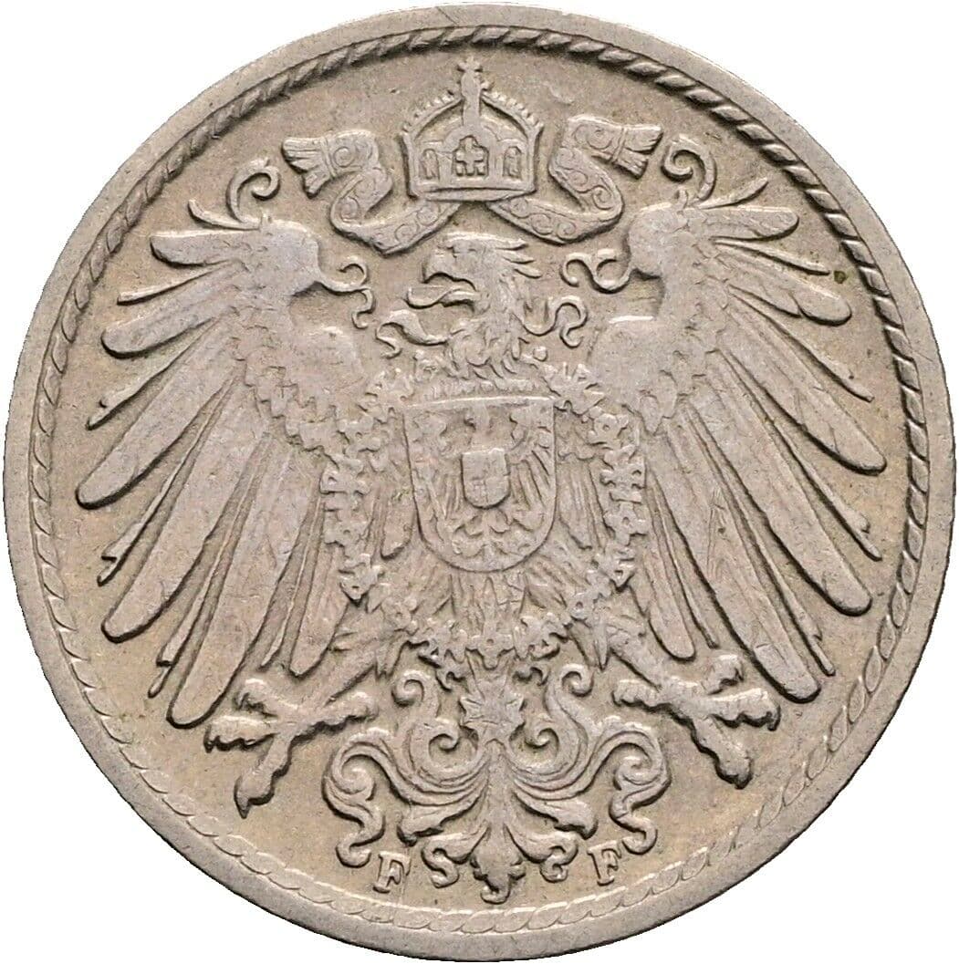 5 Pfennig 1912 F – Rückseite