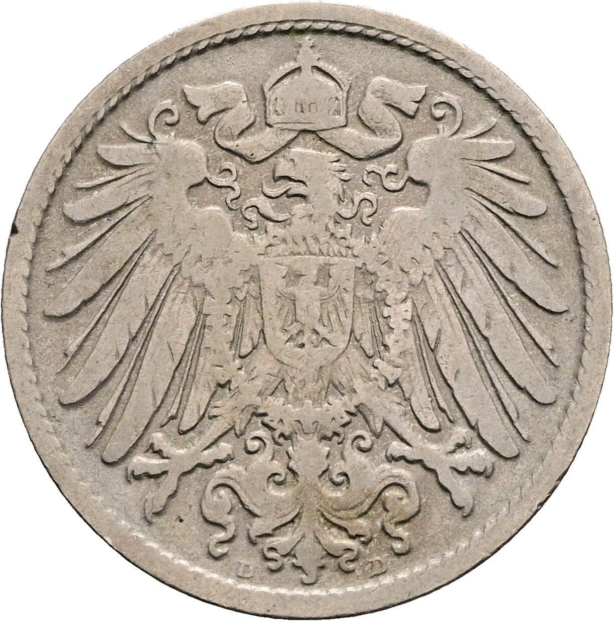 10 Pfennig 1896 D – Rückseite