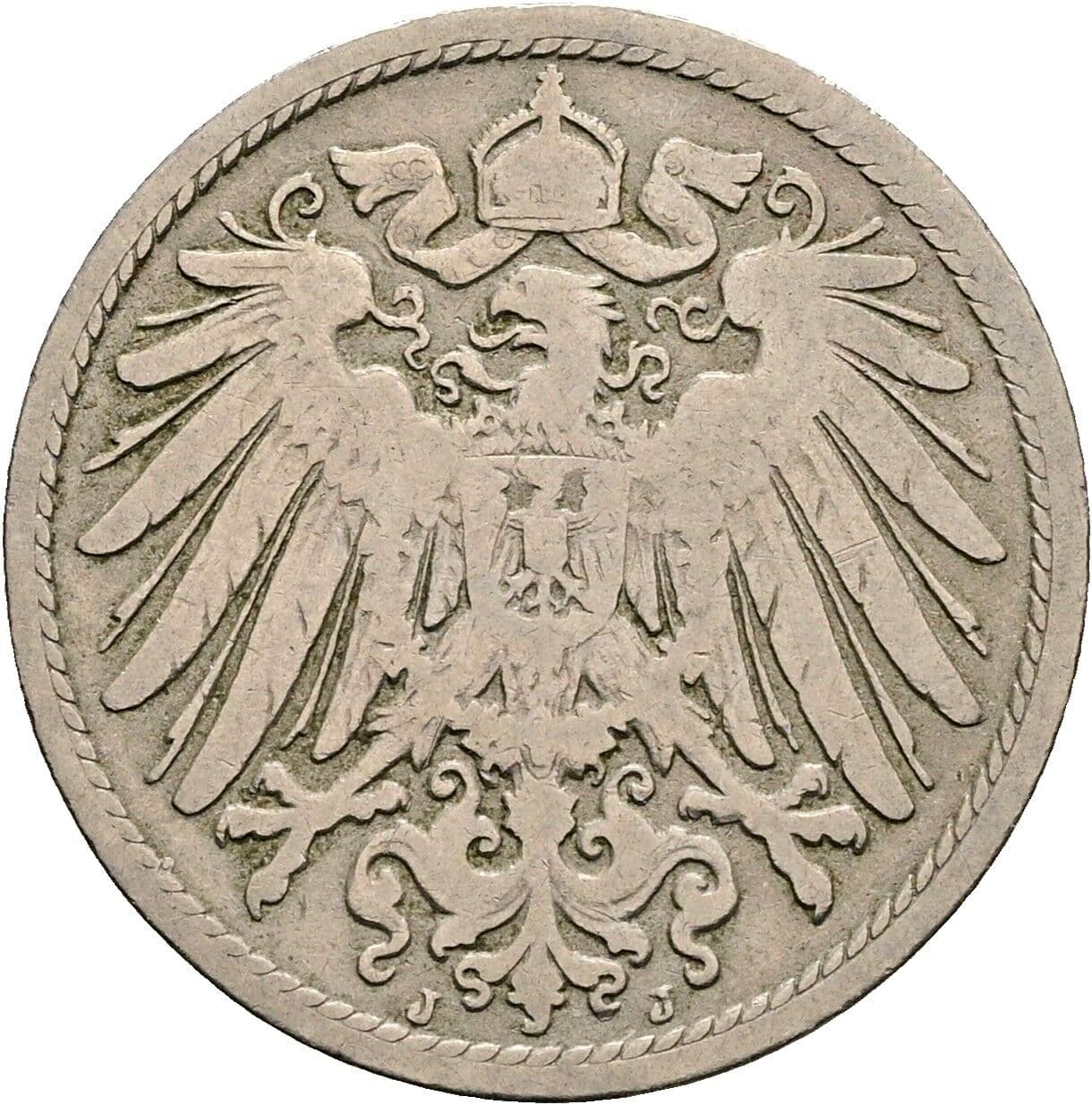 10 Pfennig 1893 J – Rückseite