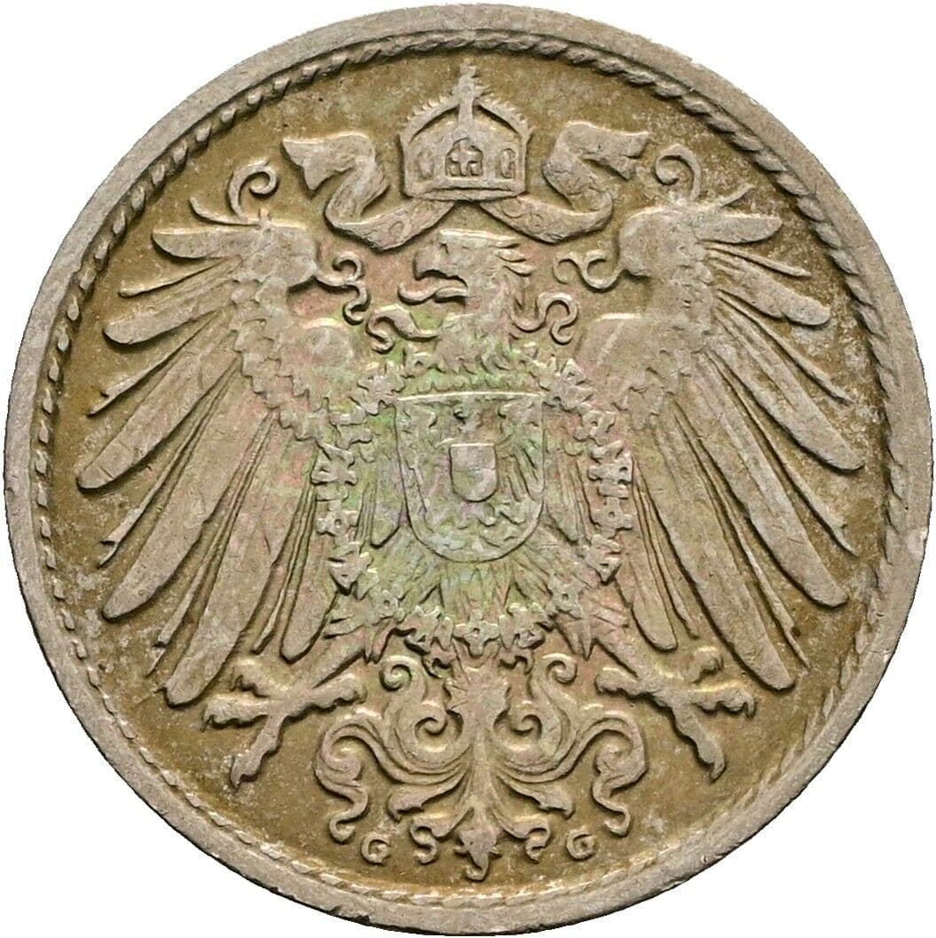 5 Pfennig 1912 G – Rückseite