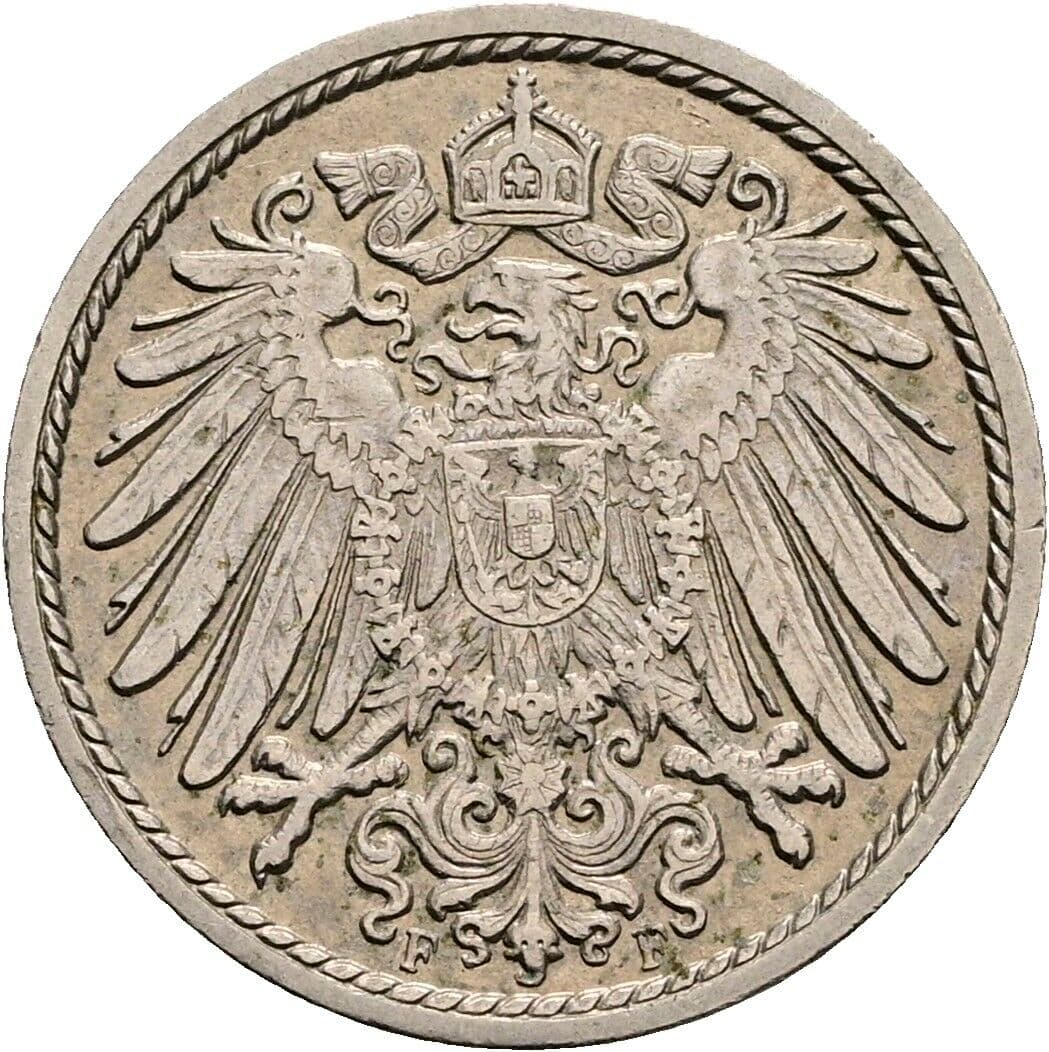 5 Pfennig 1913 F – Rückseite