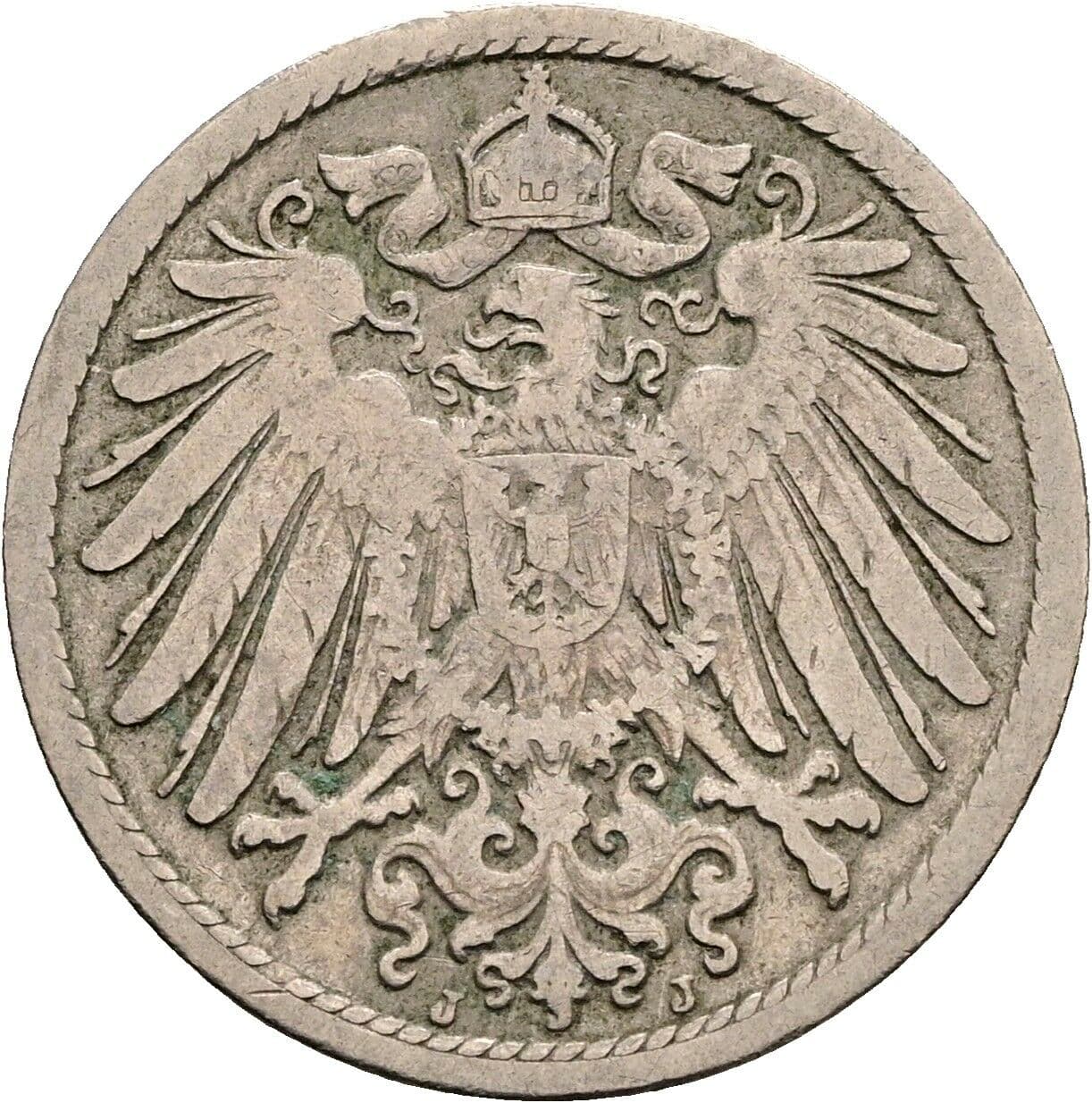 10 Pfennig 1898 J – Rückseite