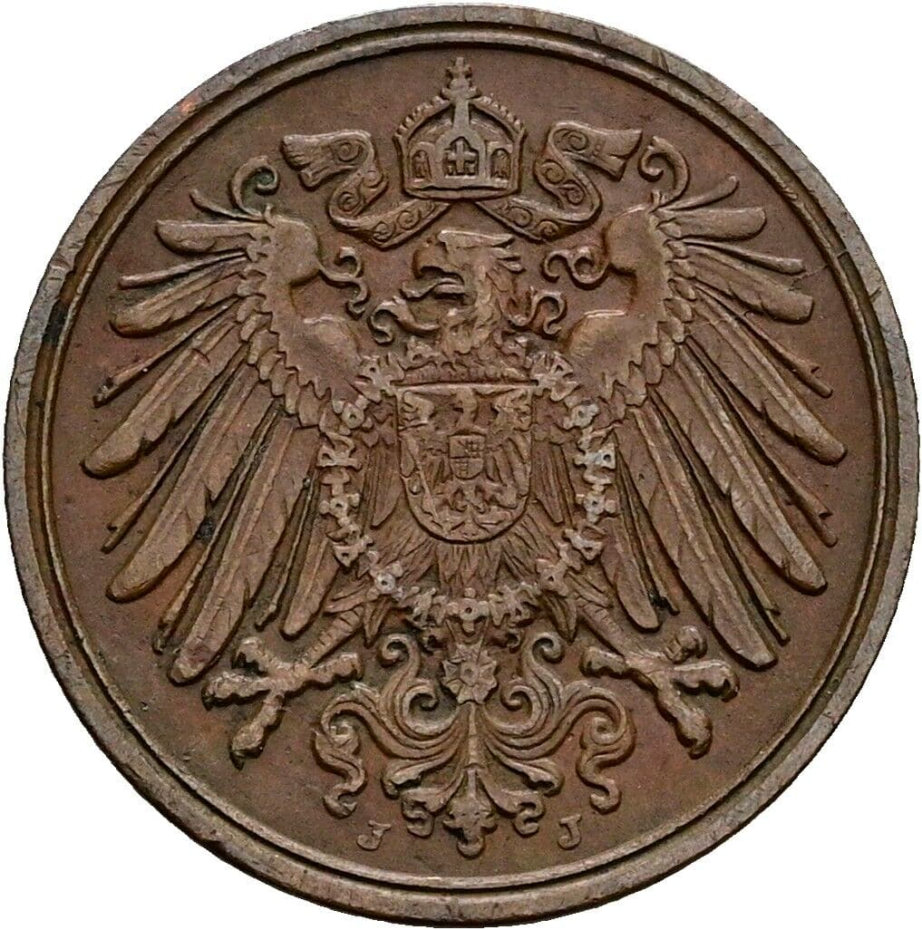 1 Pfennig 1892 J – Rückseite
