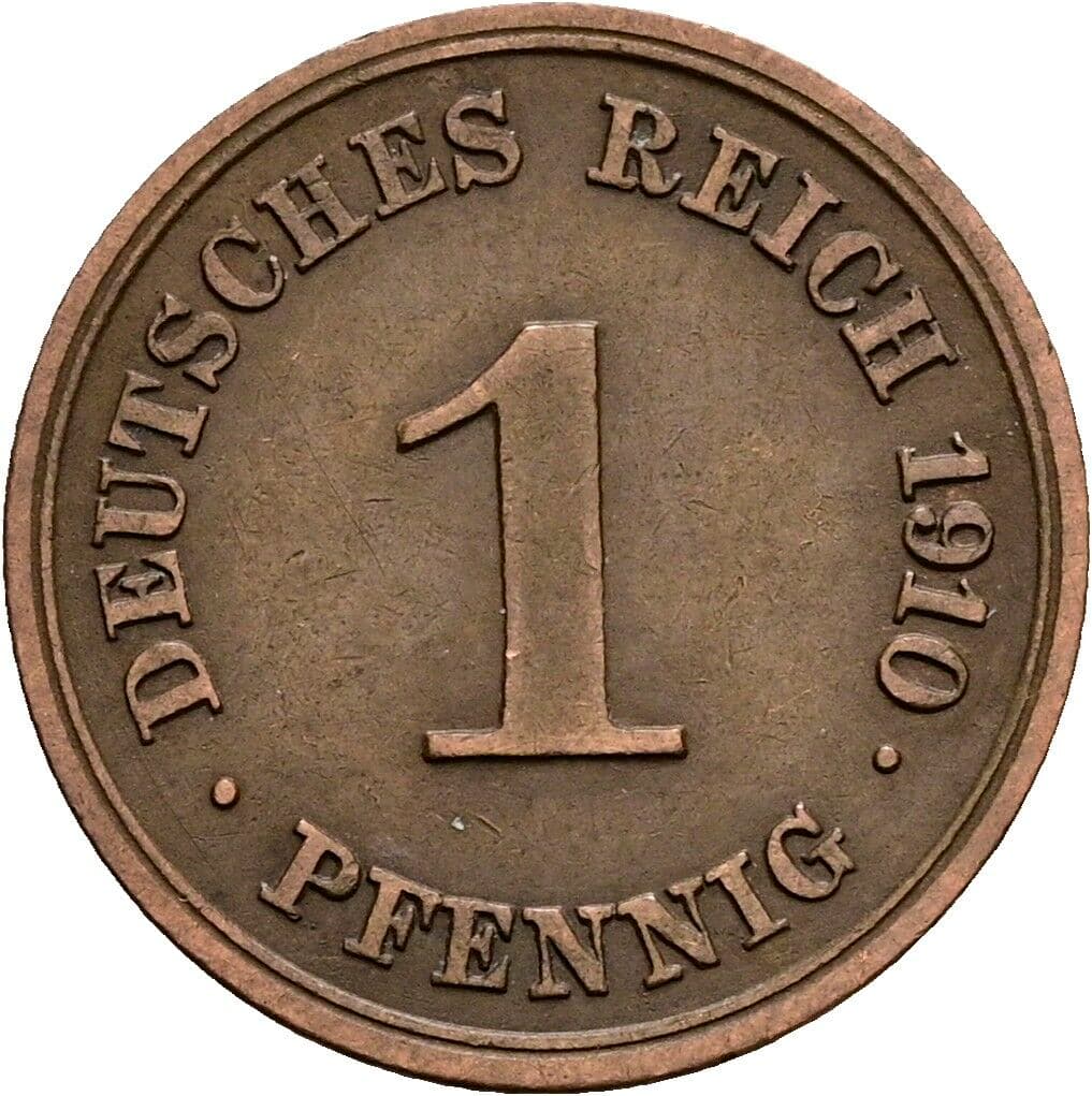 1 Pfennig 1910 G – Vorderseite