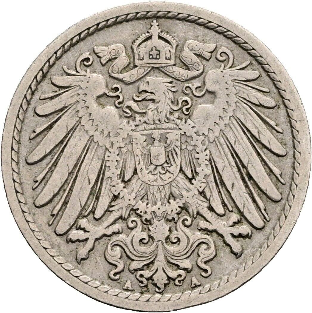 5 Pfennig 1908 A – Rückseite