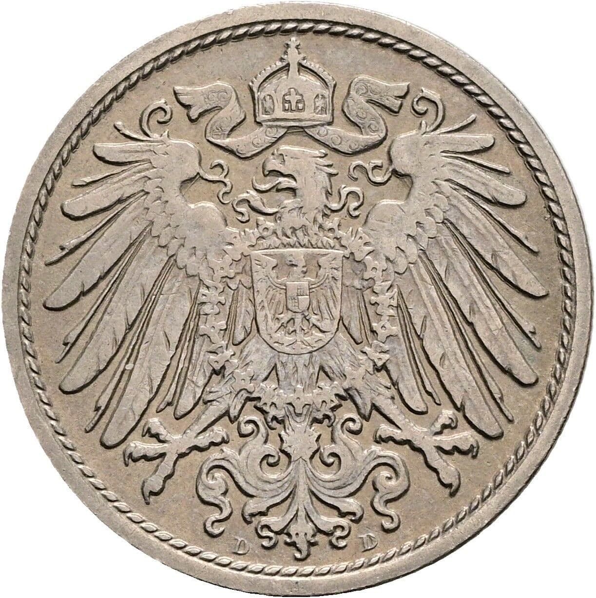 10 Pfennig 1912 D – Rückseite