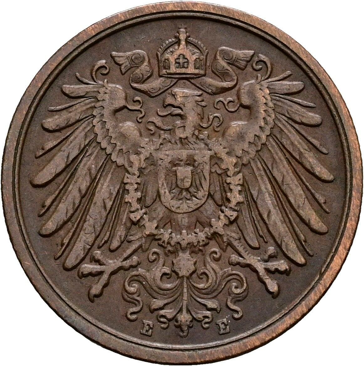 2 Pfennig 1914 E – Rückseite