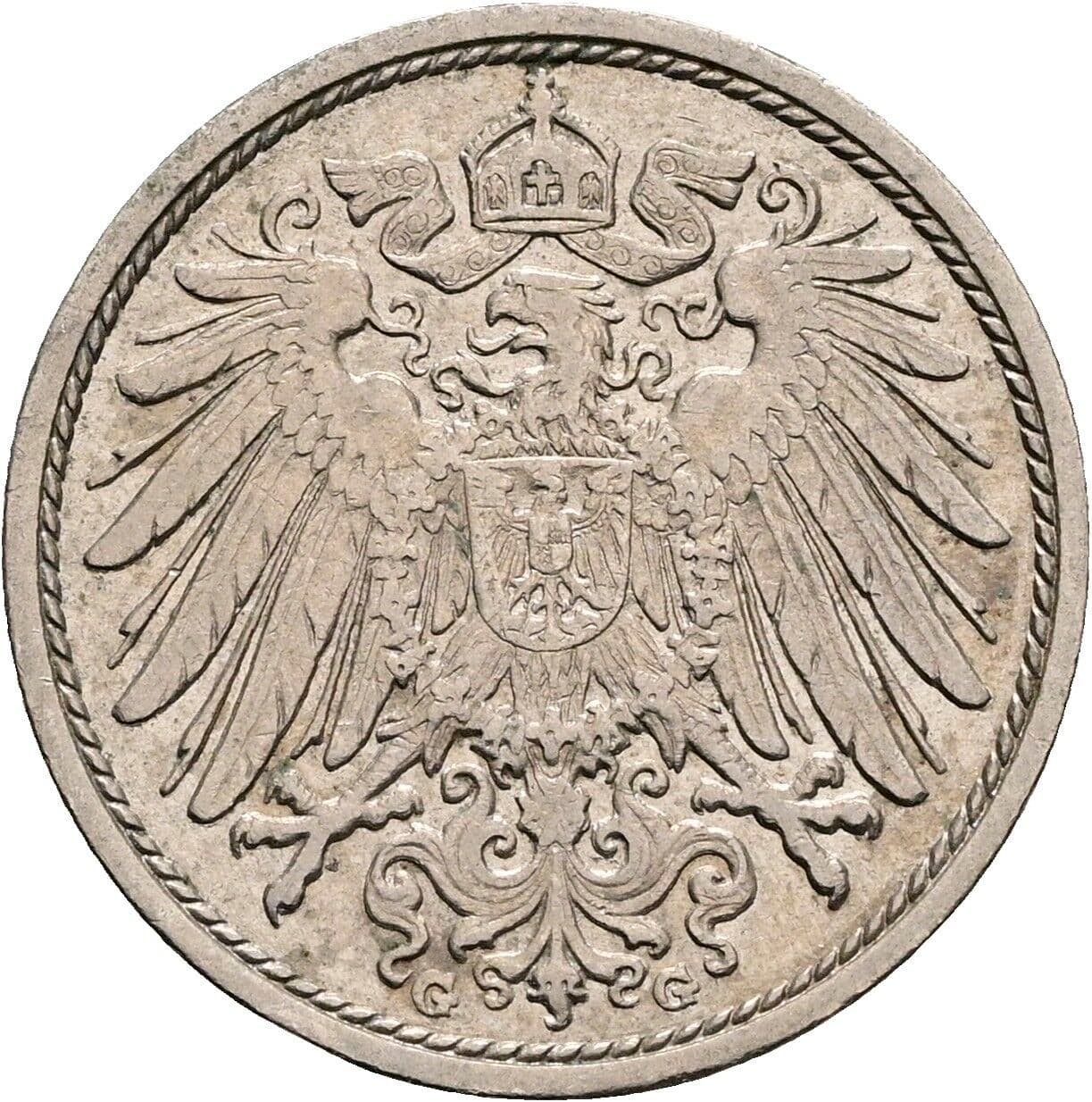 10 Pfennig 1911 G – Rückseite