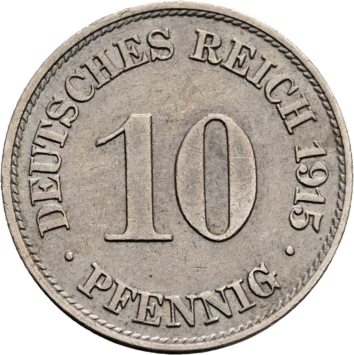 10 Pfennig 1915 J – Vorderseite