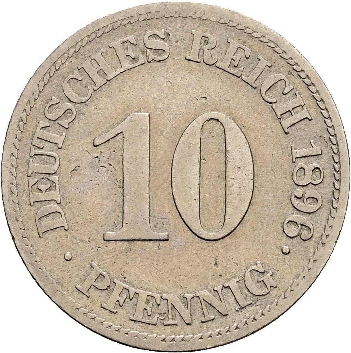 10 Pfennig 1896 E – Vorderseite