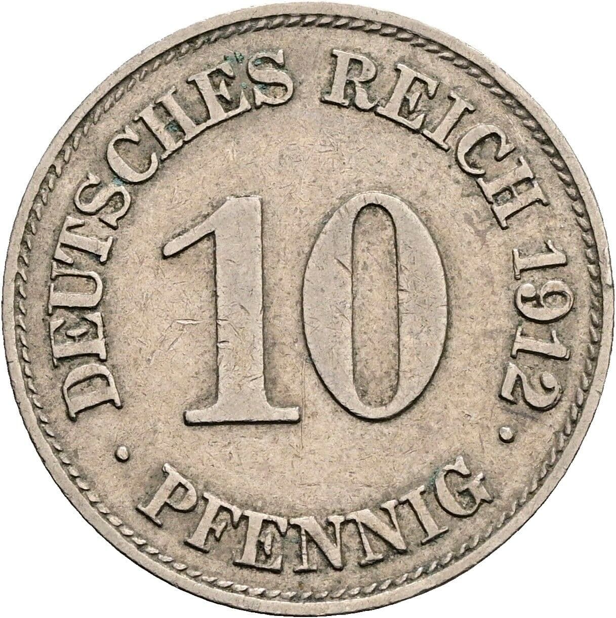 10 Pfennig 1912 E – Vorderseite
