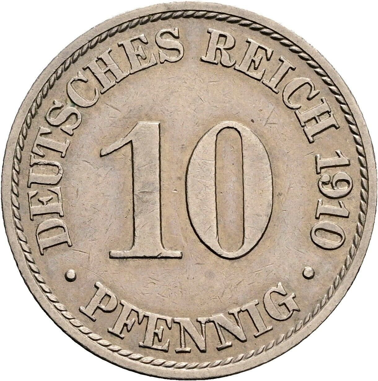 10 Pfennig 1910 A – Vorderseite
