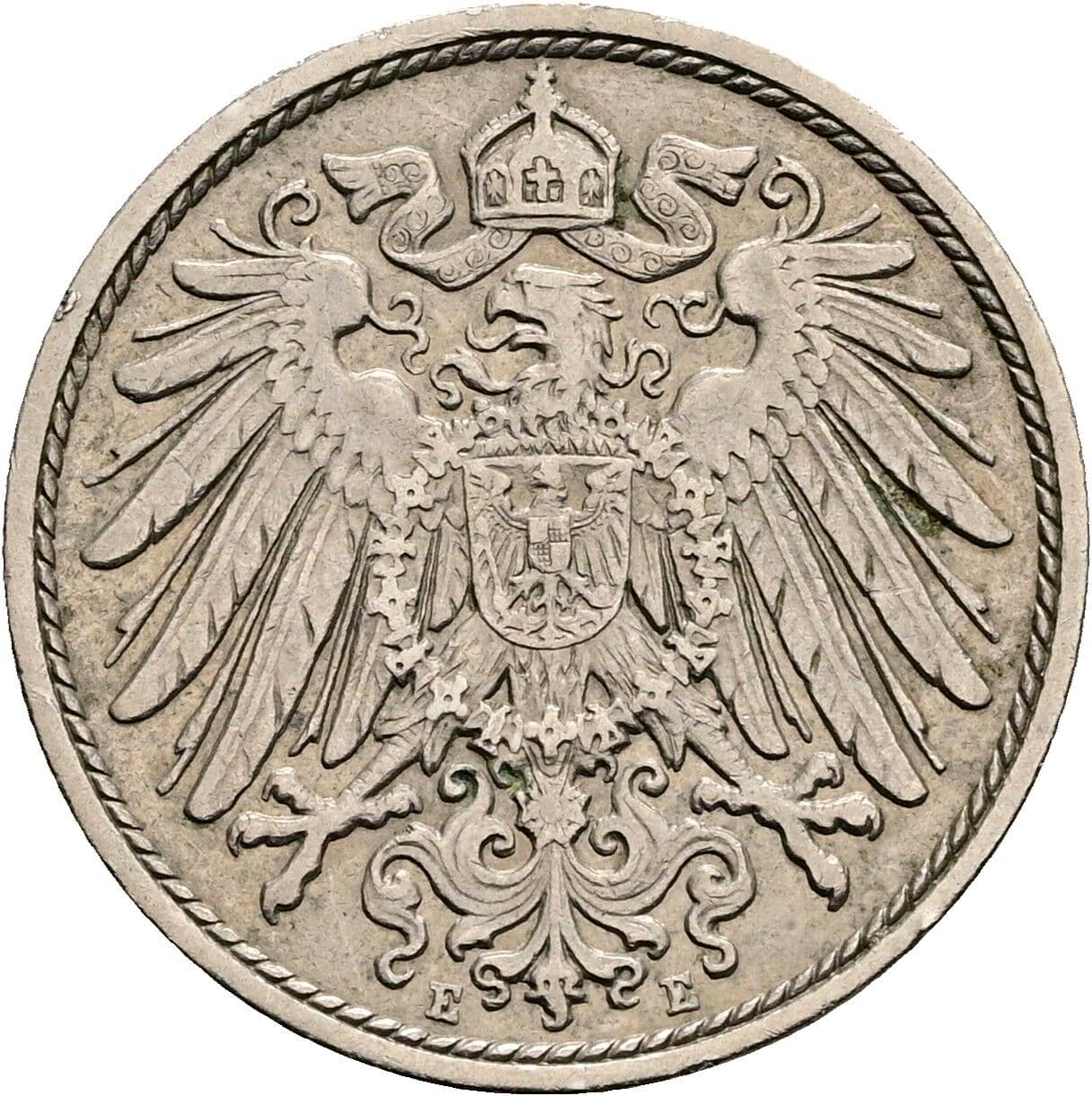 10 Pfennig 1907 E – Rückseite