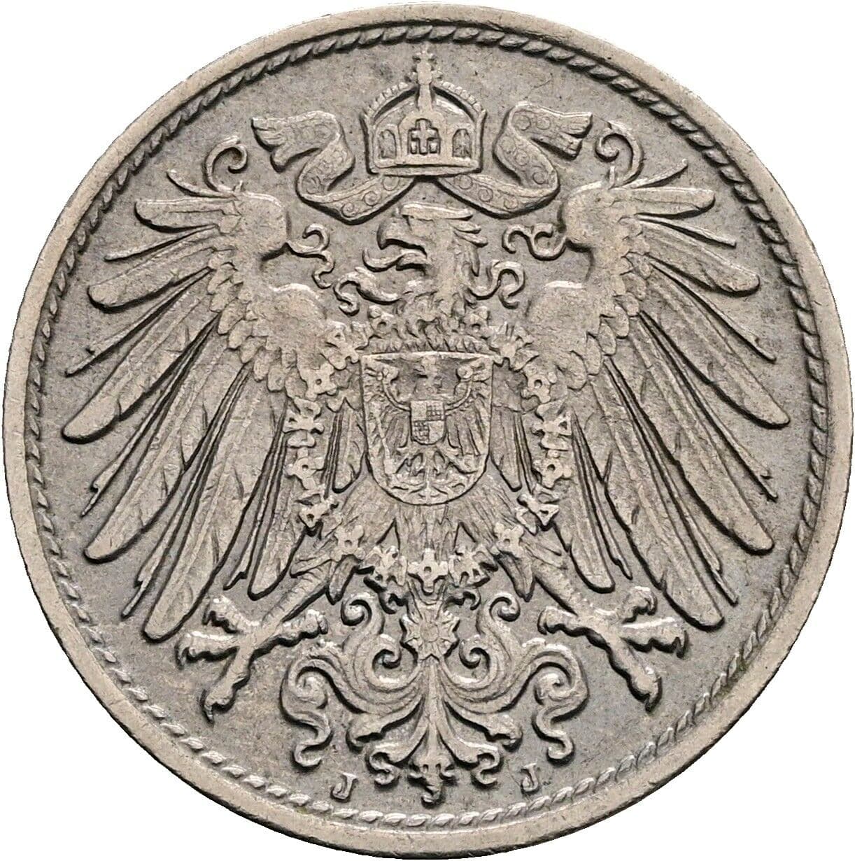 10 Pfennig 1915 J – Rückseite