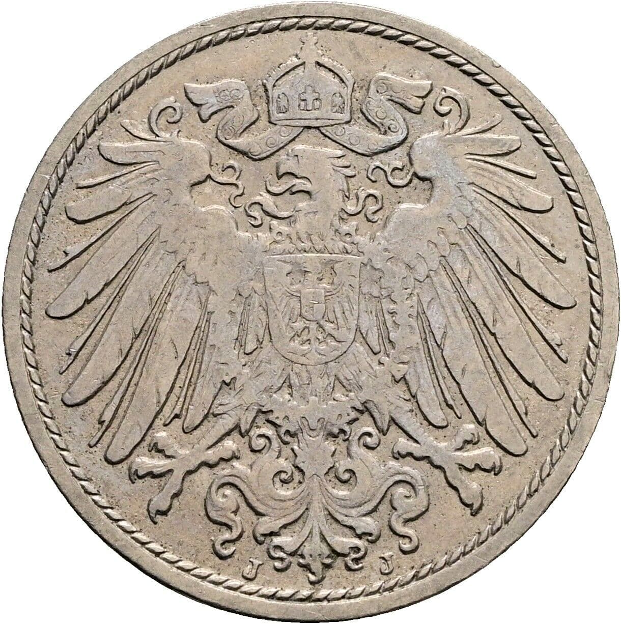 10 Pfennig 1906 J – Rückseite