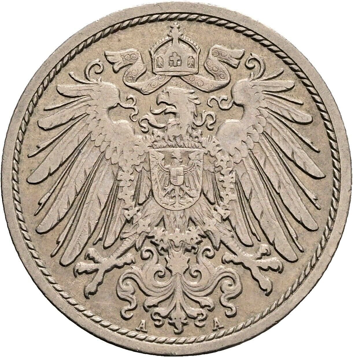 10 Pfennig 1910 A – Rückseite