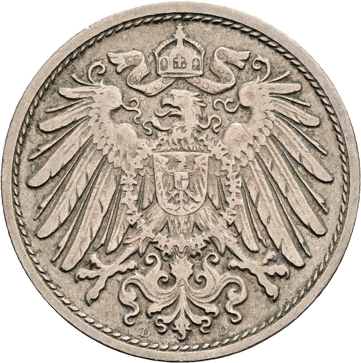 10 Pfennig 1906 D – Rückseite