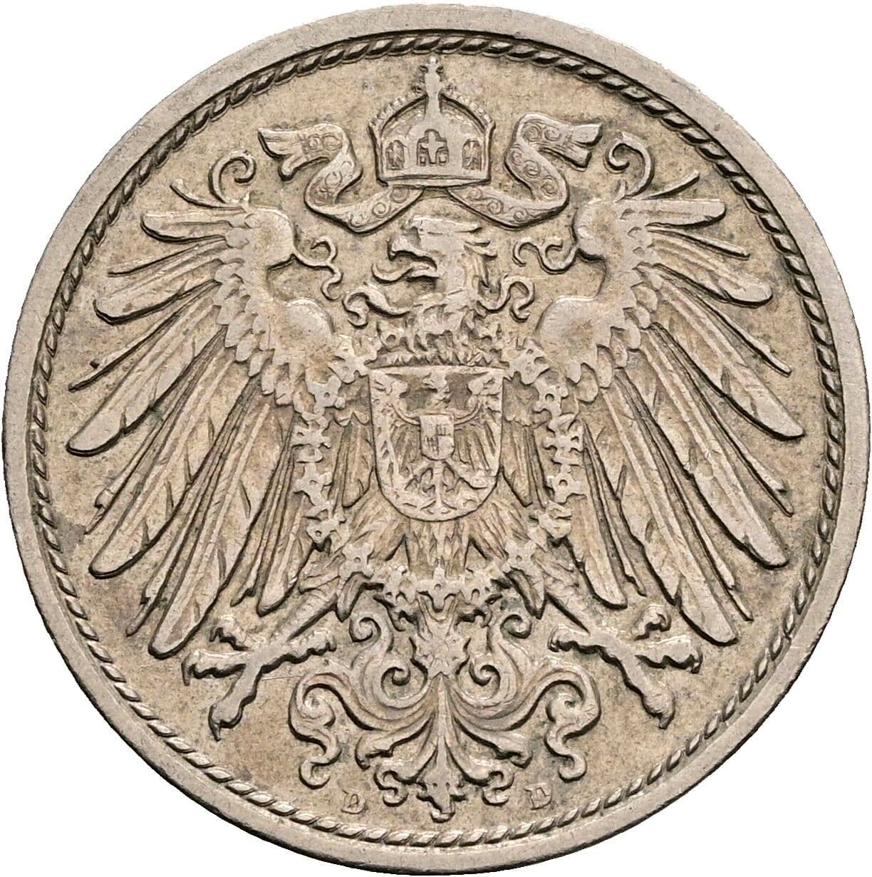 10 Pfennig 1912 D – Rückseite