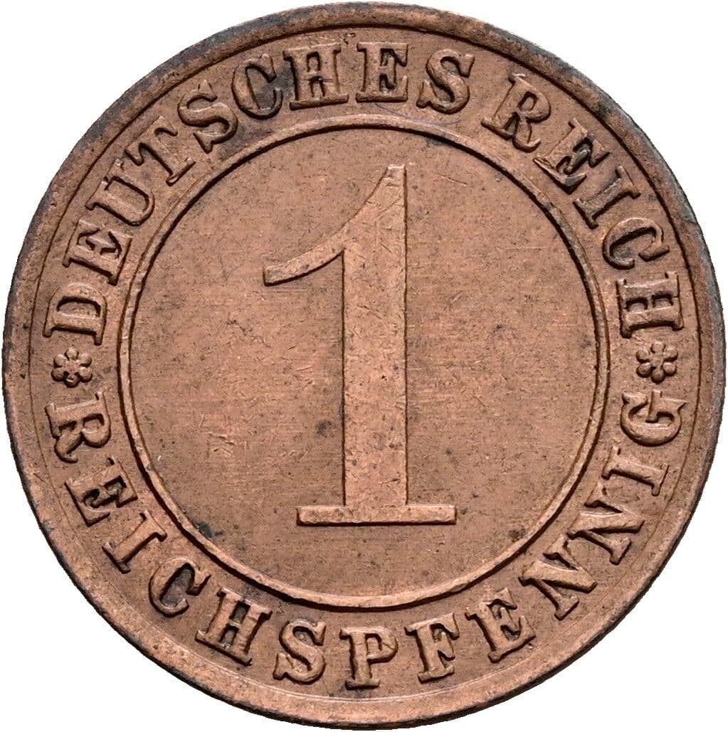 1 Reichspfennig 1933 A – Vorderseite